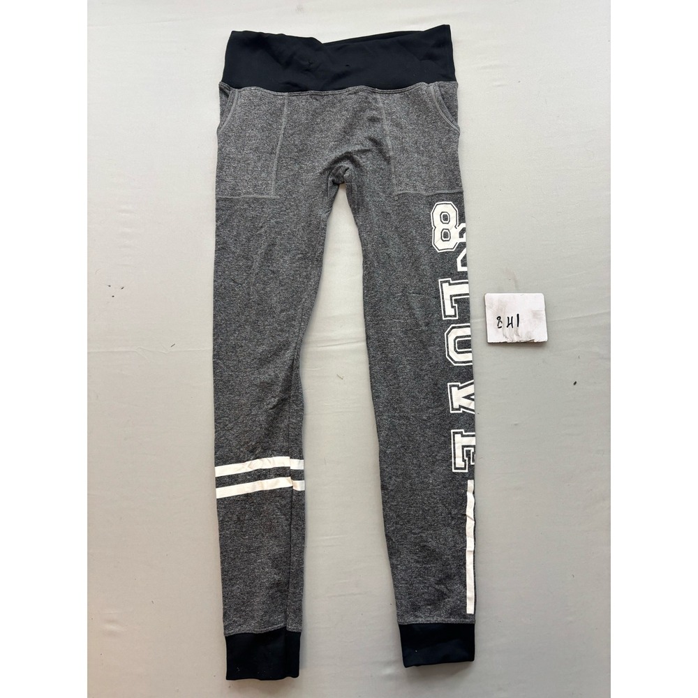 Pink Victoria's Secret Gray Marl Love Graphic Leggings Side Pockets Size XS